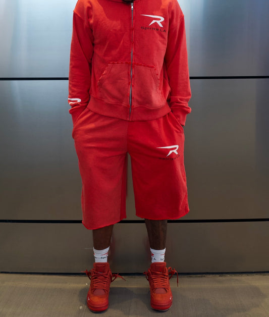 Red logo short set