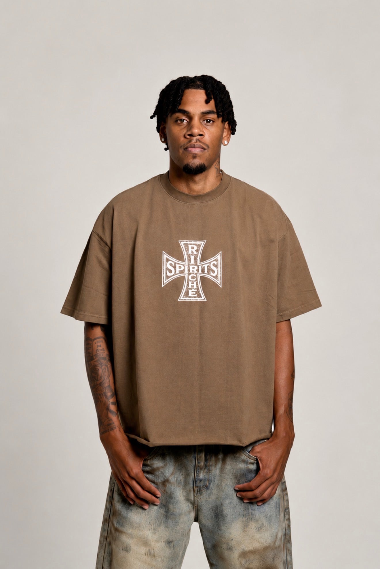 Brown Cross Tee