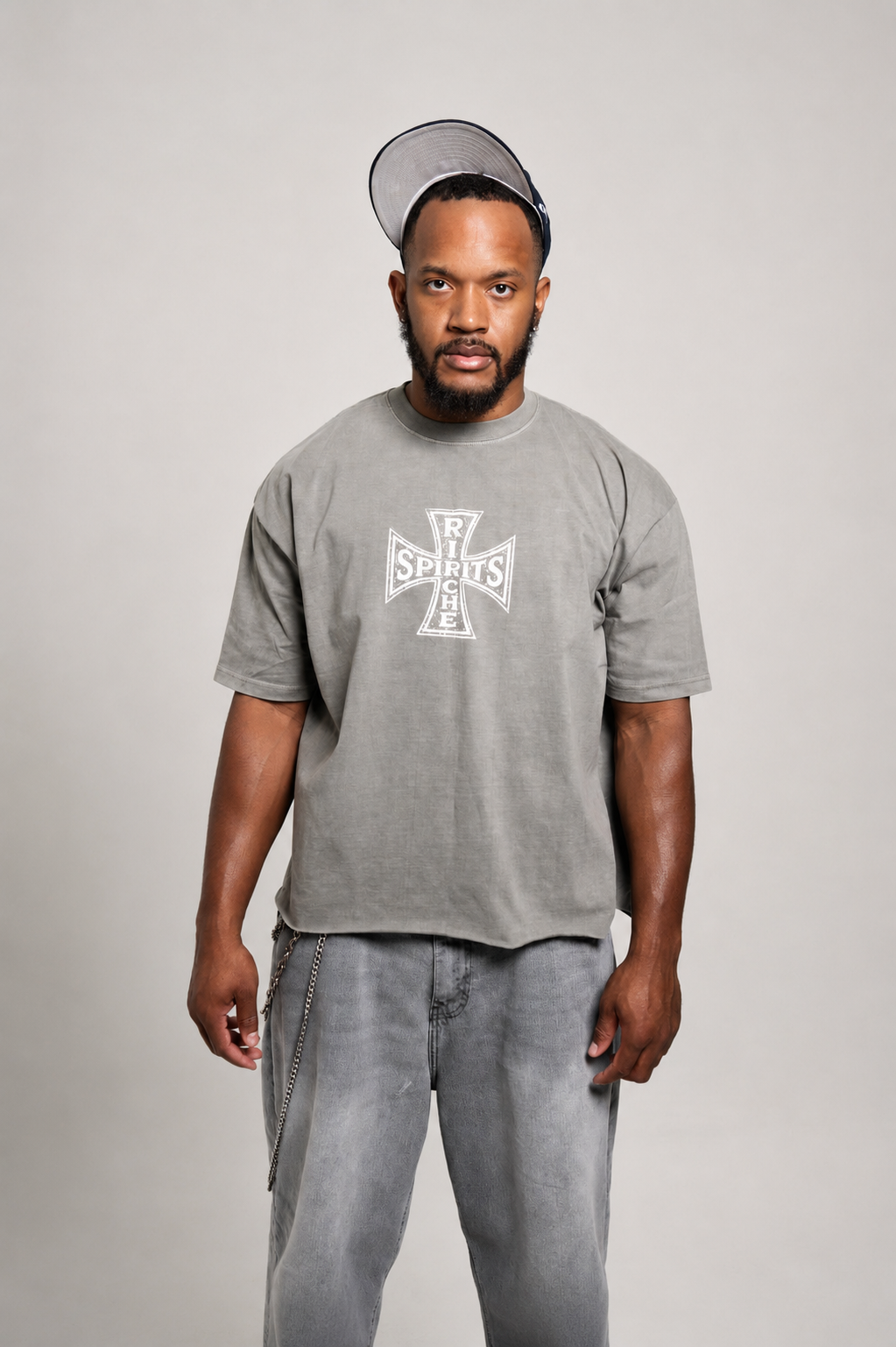 Grey Cross Tee